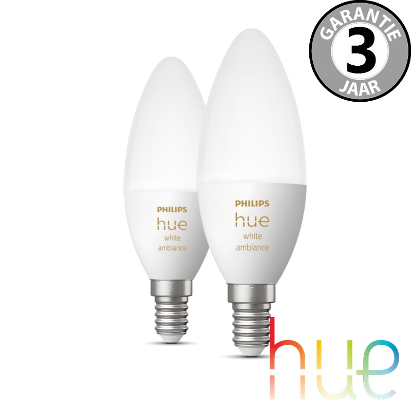 Philips Hue White Ambiance E14 duopack kaars