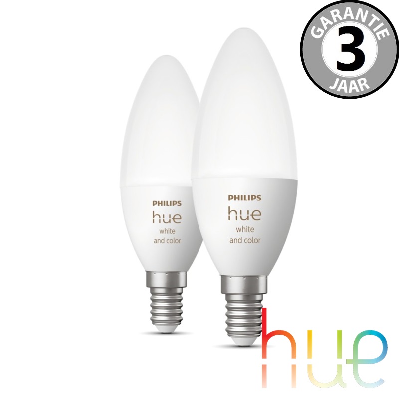 Philips Hue White Ambiance en Color E14 duopack kaars