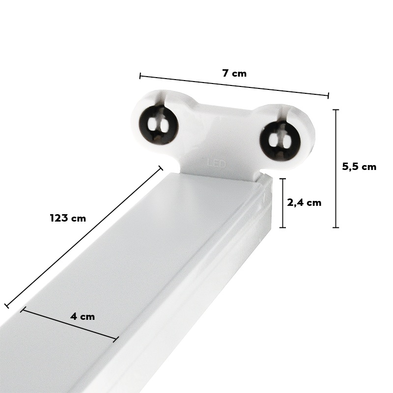 LED TL armatuur opbouw | 2x 120 cm inclusief buizen | Warm wit
