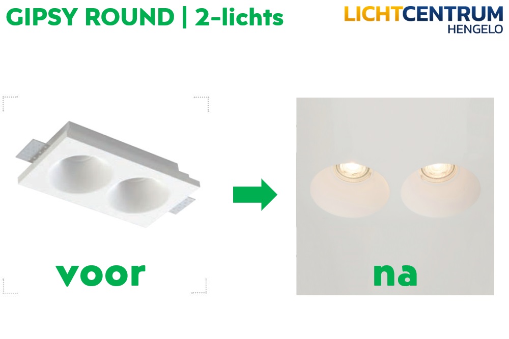 Trimless inbouwspot GIPSY ROUND 2-lichts | Overschilderbaar