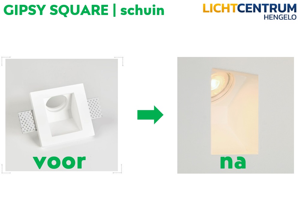 Trimless wandlamp / trapverlichting GIPSY SQUARE | Schuin