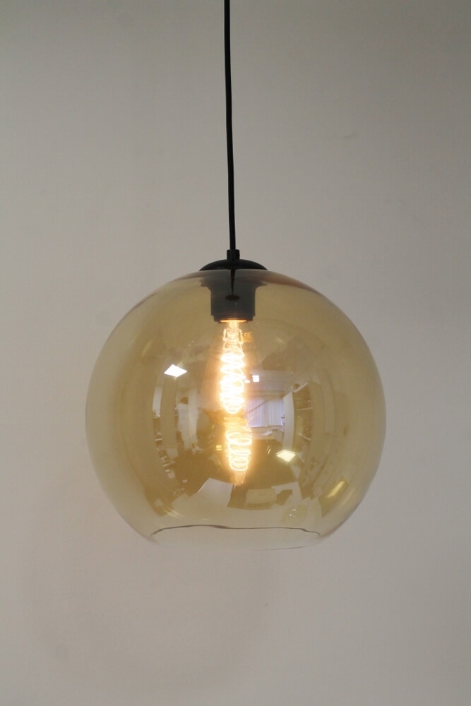 Sfeervolle hanglamp BALLOON goudkleurig glas | Ø 30 cm