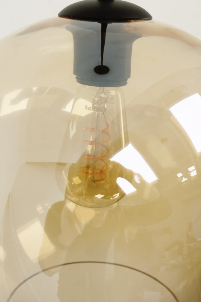Sfeervolle hanglamp BALLOON goudkleurig glas | Ø 30 cm