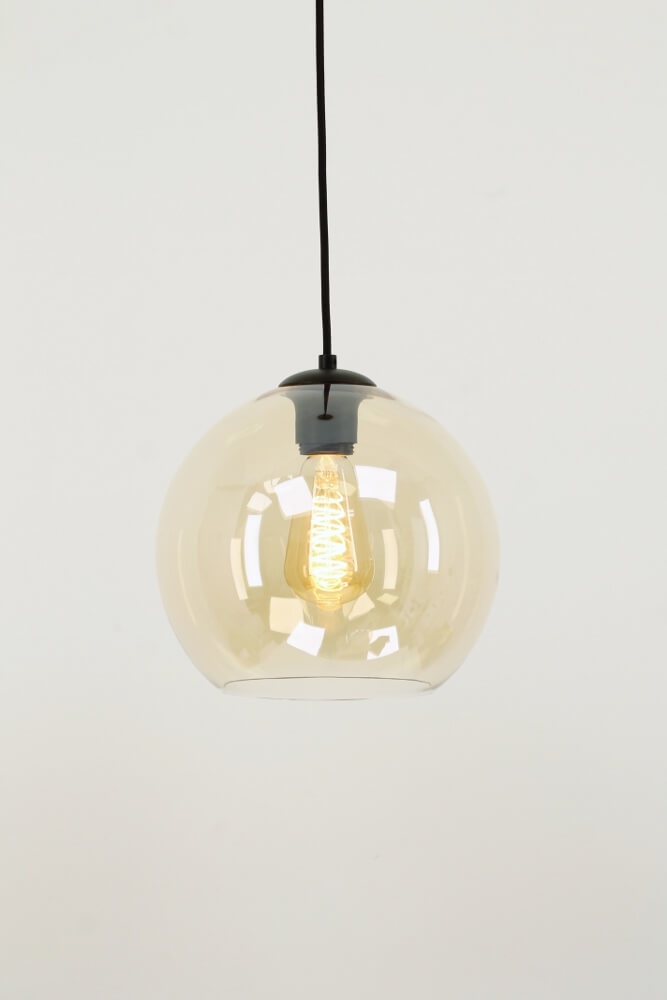 Sfeervolle hanglamp BALLOON goudkleurig glas | Ø 25 cm