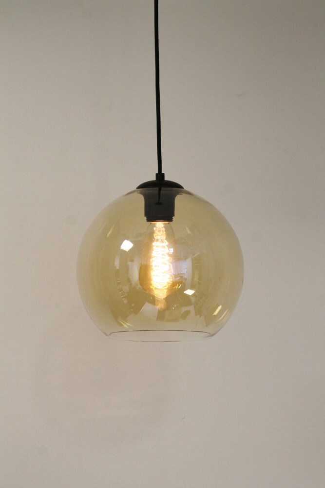 Sfeervolle hanglamp BALLOON goudkleurig glas | Ø 25 cm