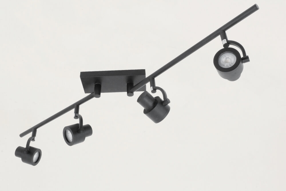 Industriële 4-lichts opbouwspot RENZO | Zwart