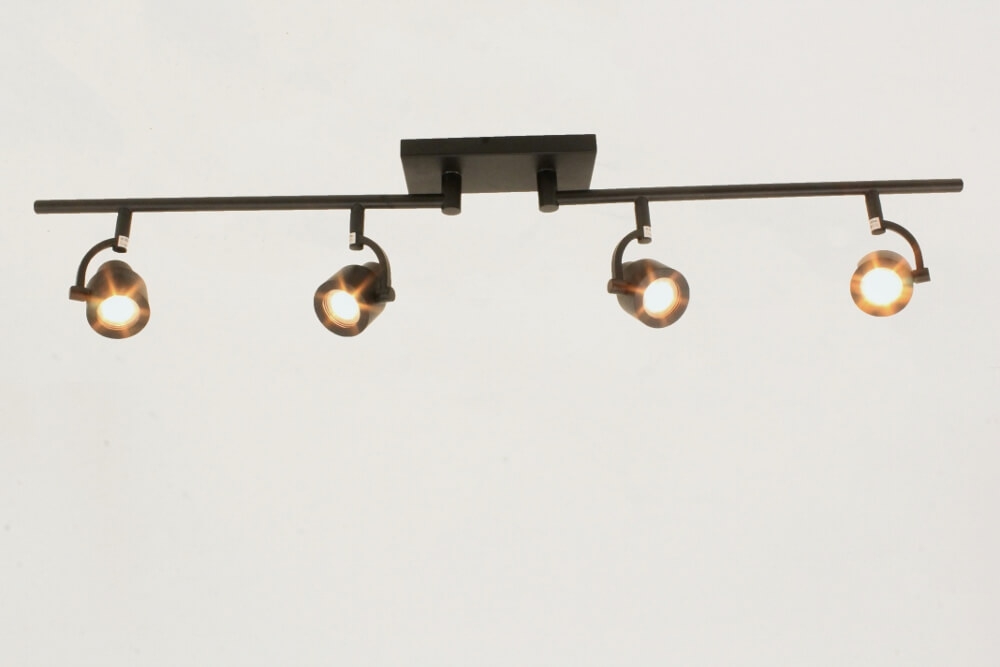 Industriële 4-lichts opbouwspot RENZO | Zwart