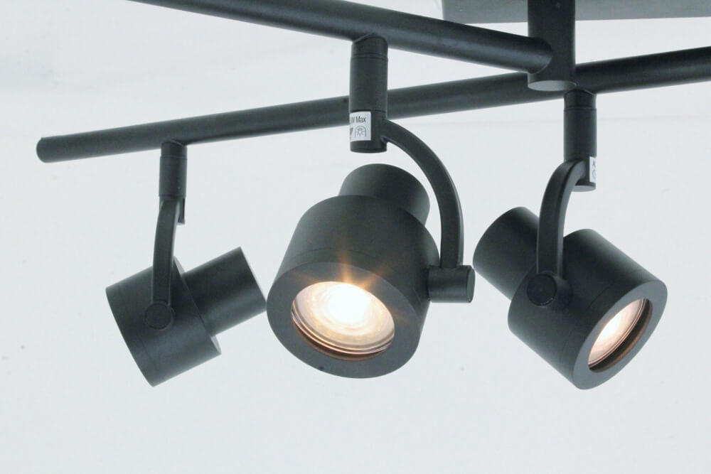 Industriële 4-lichts opbouwspot RENZO | Zwart