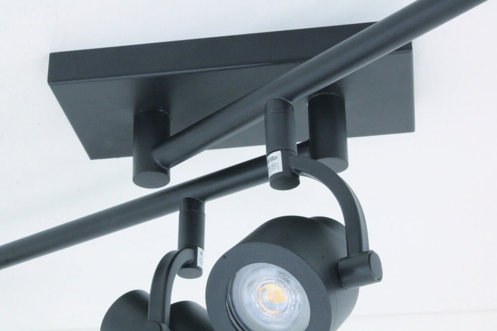 Industriële 4-lichts opbouwspot RENZO | Zwart
