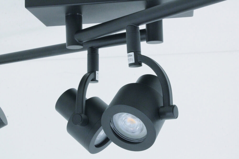 Industriële 4-lichts opbouwspot RENZO | Zwart