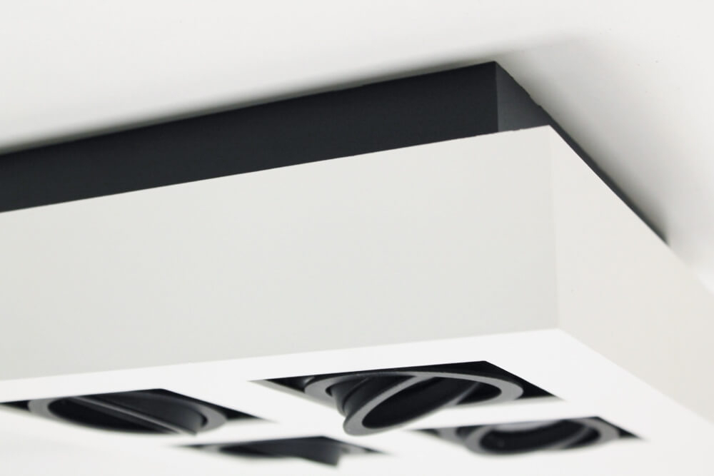 Strakke 4-lichts opbouwspot XANTO | Zwart en wit