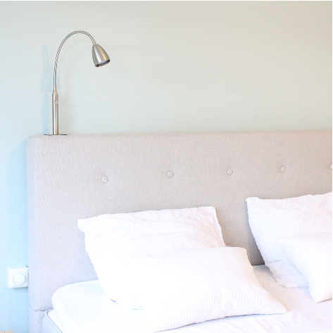 Strakke bedklemlamp | GU10 fitting | Nikel mat