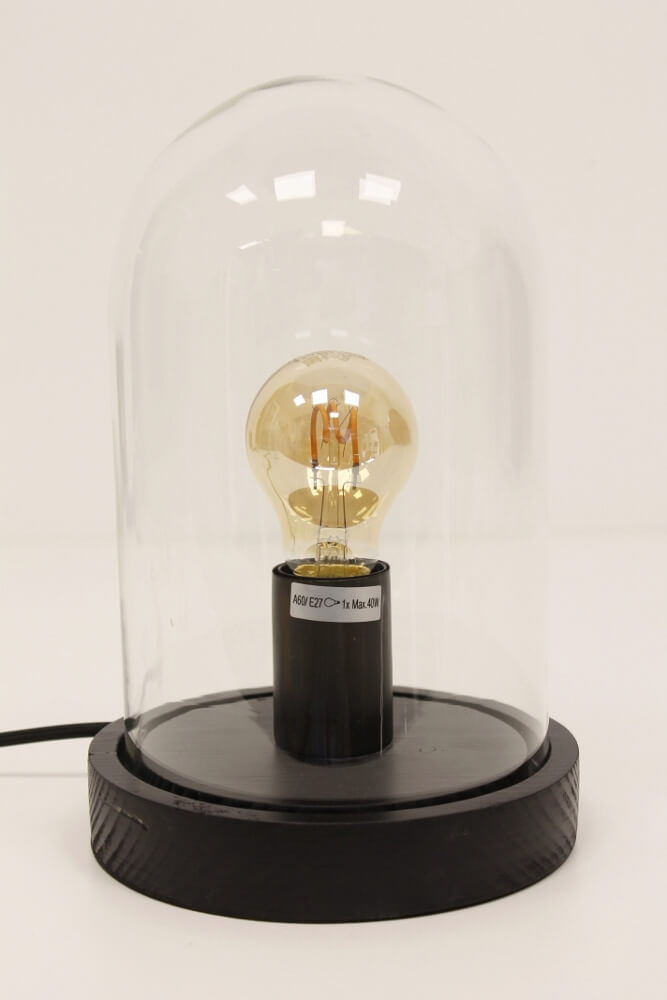Leuke 1-lichts tafellamp STOLP | Zwart + glas