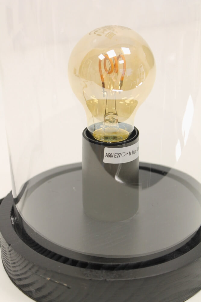 Leuke 1-lichts tafellamp STOLP | Zwart + glas
