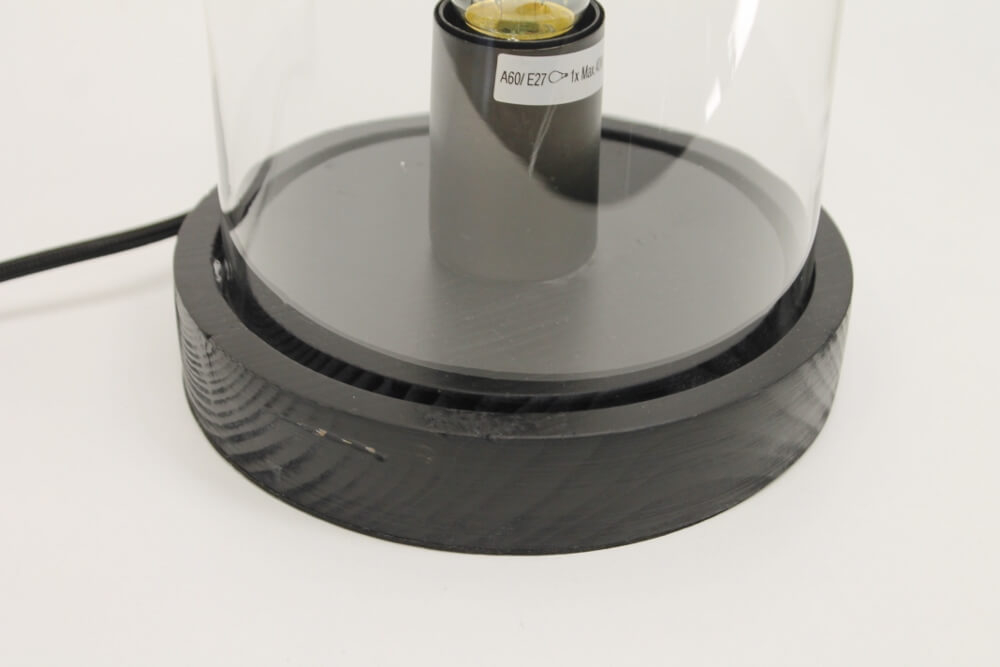 Leuke 1-lichts tafellamp STOLP | Zwart + glas