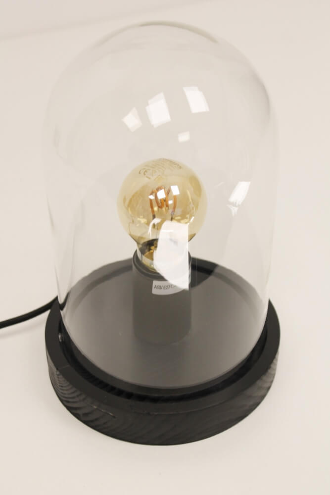 Leuke 1-lichts tafellamp STOLP | Zwart + glas