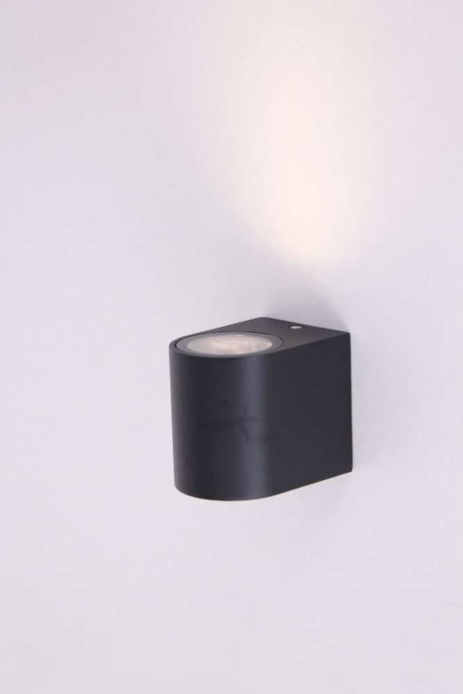 Buitenlamp / Wandlamp ZORA LED 1-lichts rond | Zwart