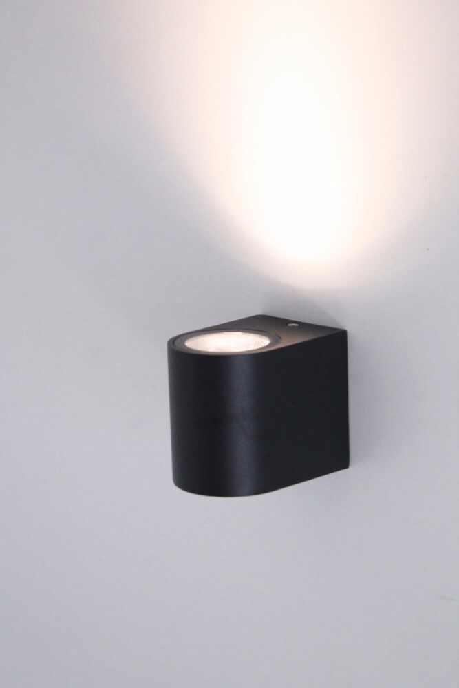 Buitenlamp / Wandlamp ZORA LED 1-lichts rond | Zwart