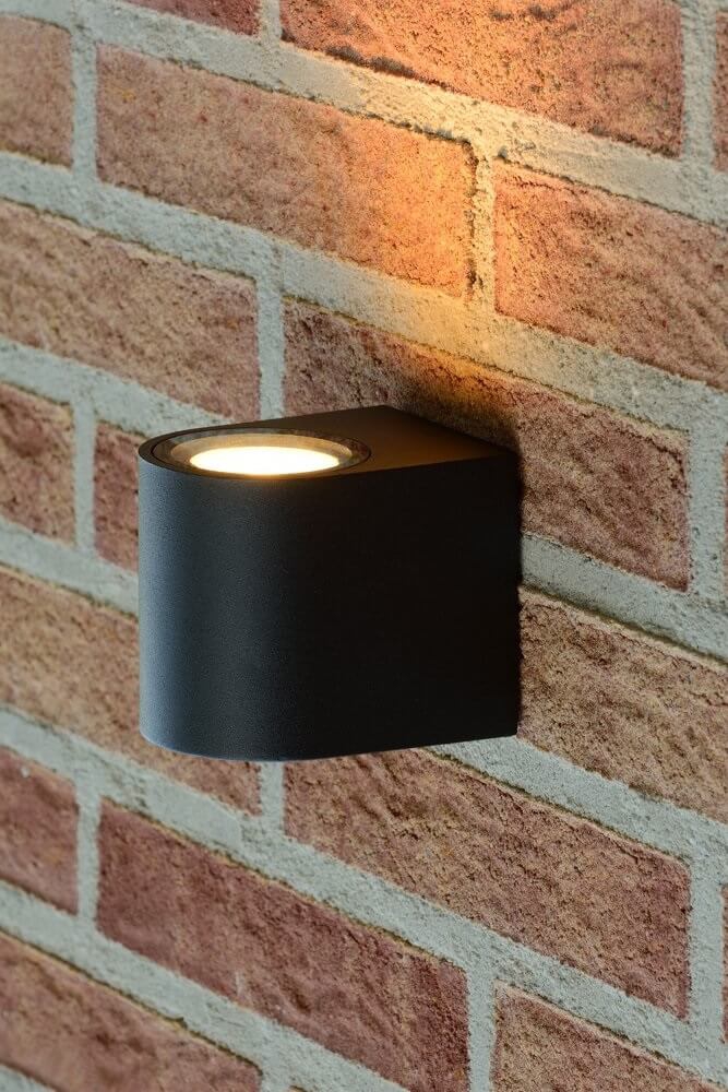 Buitenlamp / Wandlamp ZORA LED 1-lichts rond | Zwart