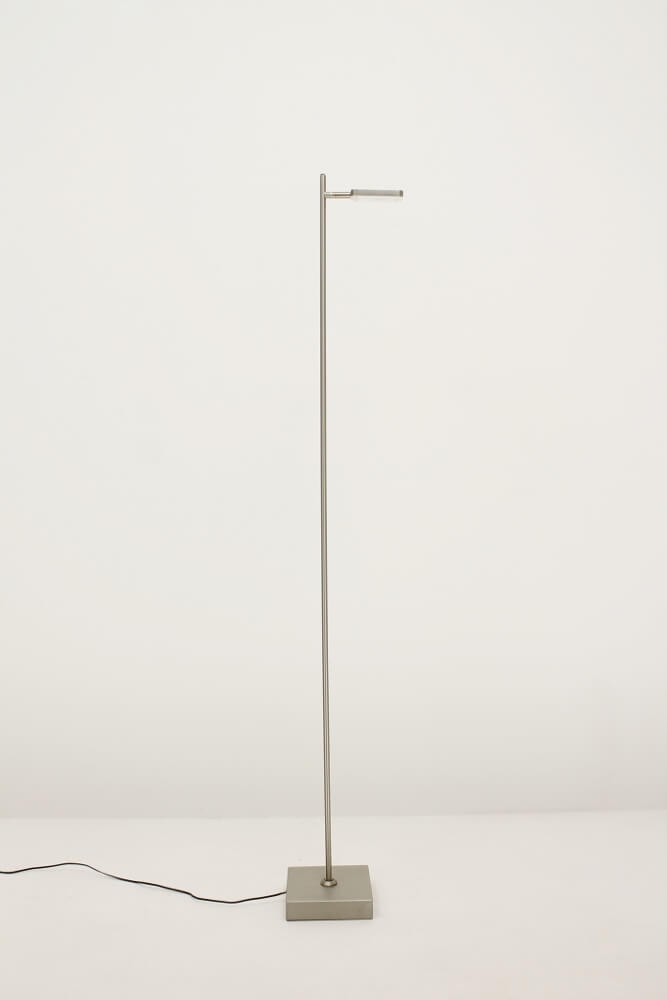 Strakke LED leeslamp PLATE SINGLE met pulsdimmer | Staal