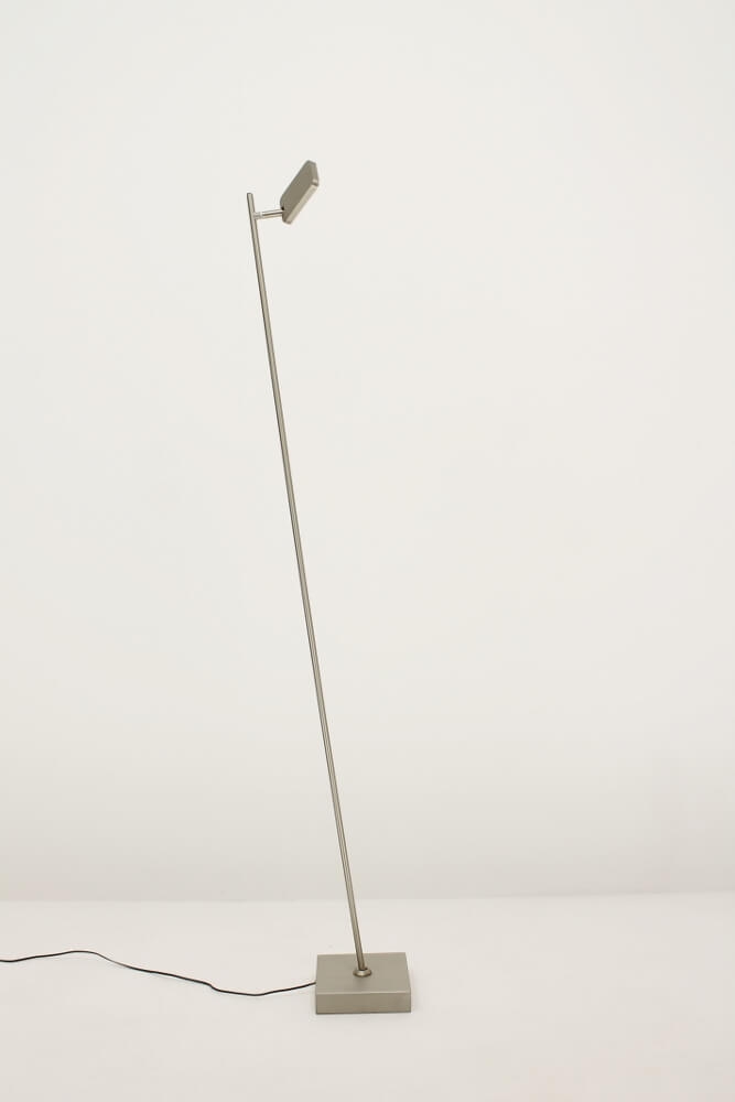 Strakke LED leeslamp PLATE SINGLE met pulsdimmer | Staal