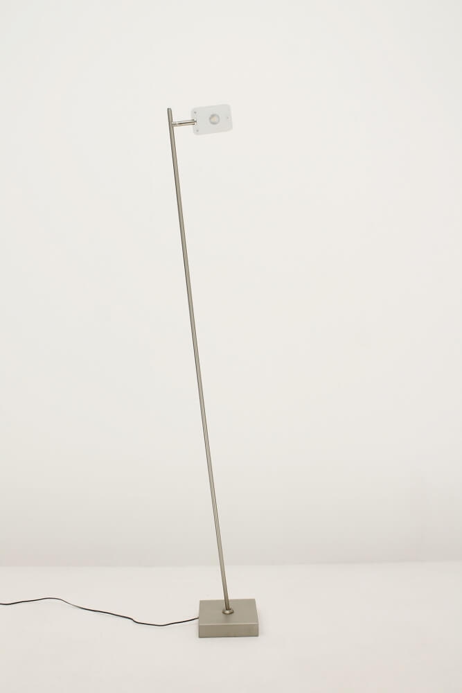 Strakke LED leeslamp PLATE SINGLE met pulsdimmer | Staal
