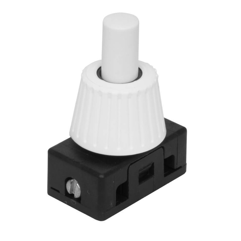 Drukschakelaar inbouw wit 10 mm