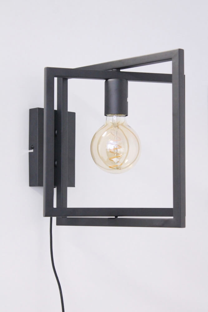Metalen verstelbare frame wandlamp MARCO | Zwart