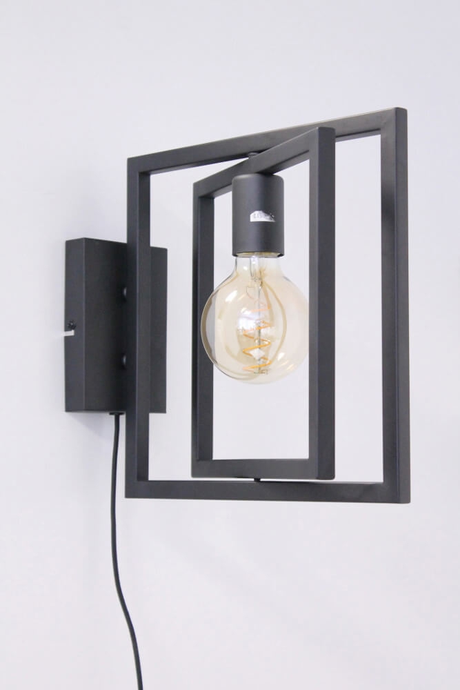 Metalen verstelbare frame wandlamp MARCO | Zwart