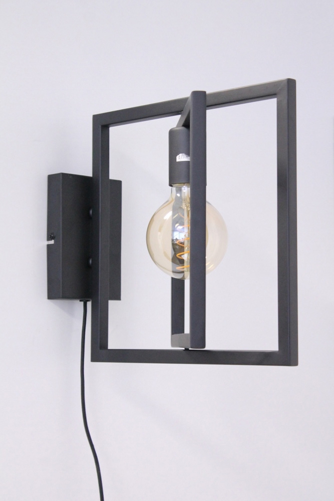 Metalen verstelbare frame wandlamp MARCO | Zwart