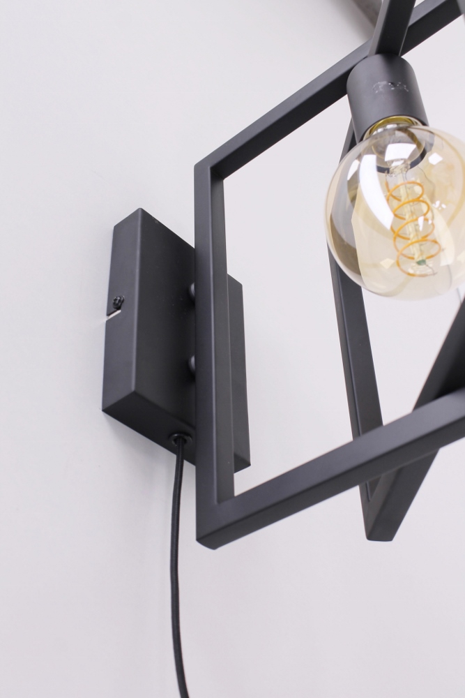 Metalen verstelbare frame wandlamp MARCO | Zwart