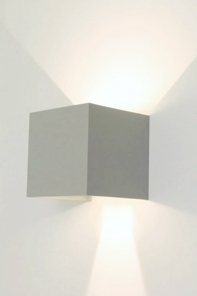 Vierkante LED buitenlamp / wandlamp ARRIGO | Grijs