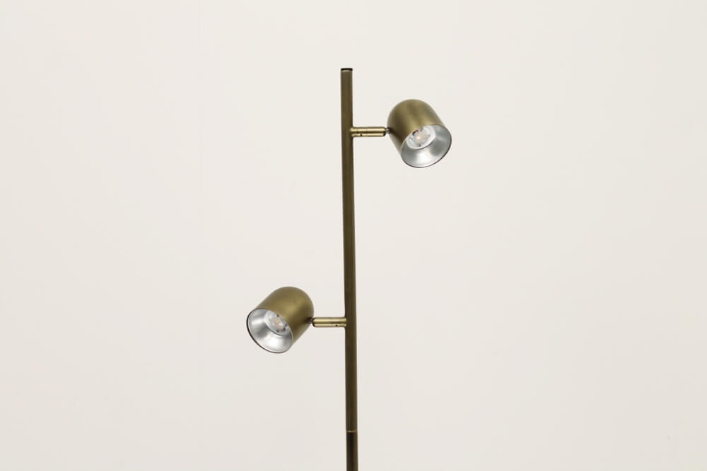 Strakke dubbele leeslamp OVALA met dimmer | Brons