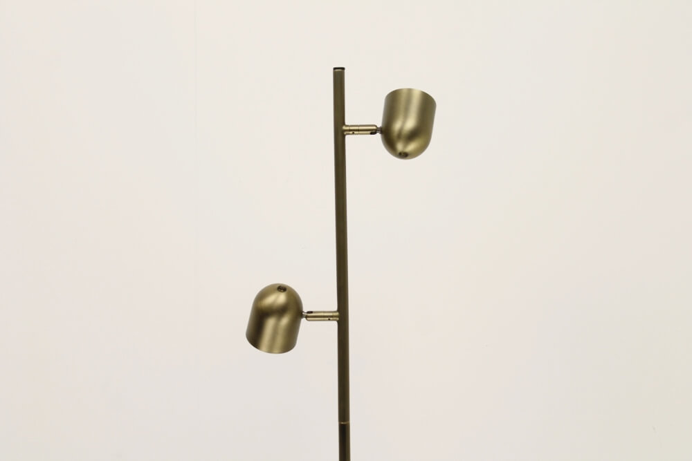 Strakke dubbele leeslamp OVALA met dimmer | Brons