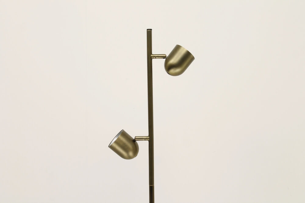 Strakke dubbele leeslamp OVALA met dimmer | Brons