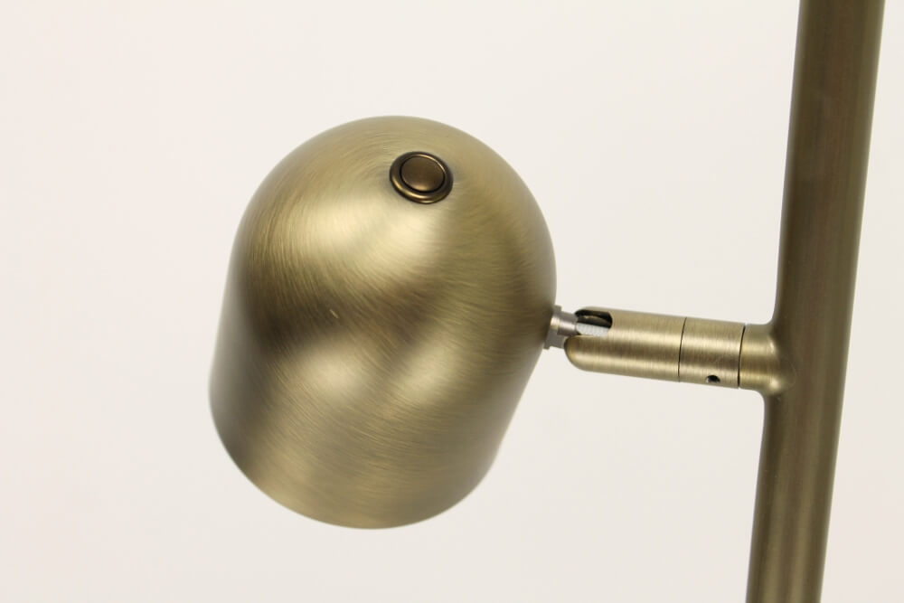 Strakke dubbele leeslamp OVALA met dimmer | Brons
