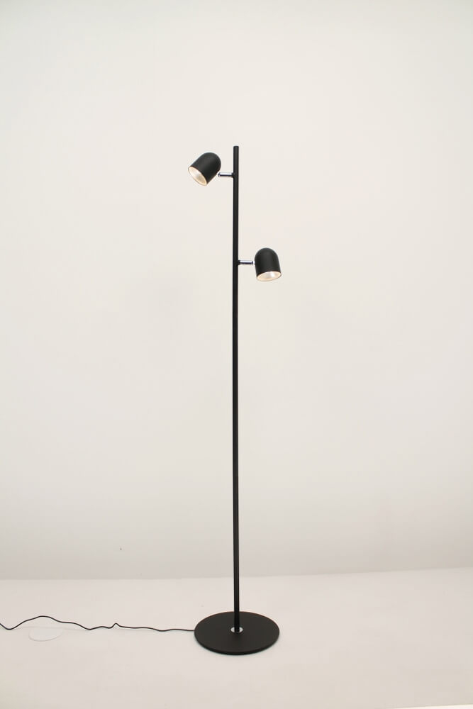 Strakke dubbele leeslamp OVALA met dimmer | Zwart