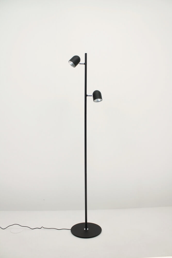 Strakke dubbele leeslamp OVALA met dimmer | Zwart