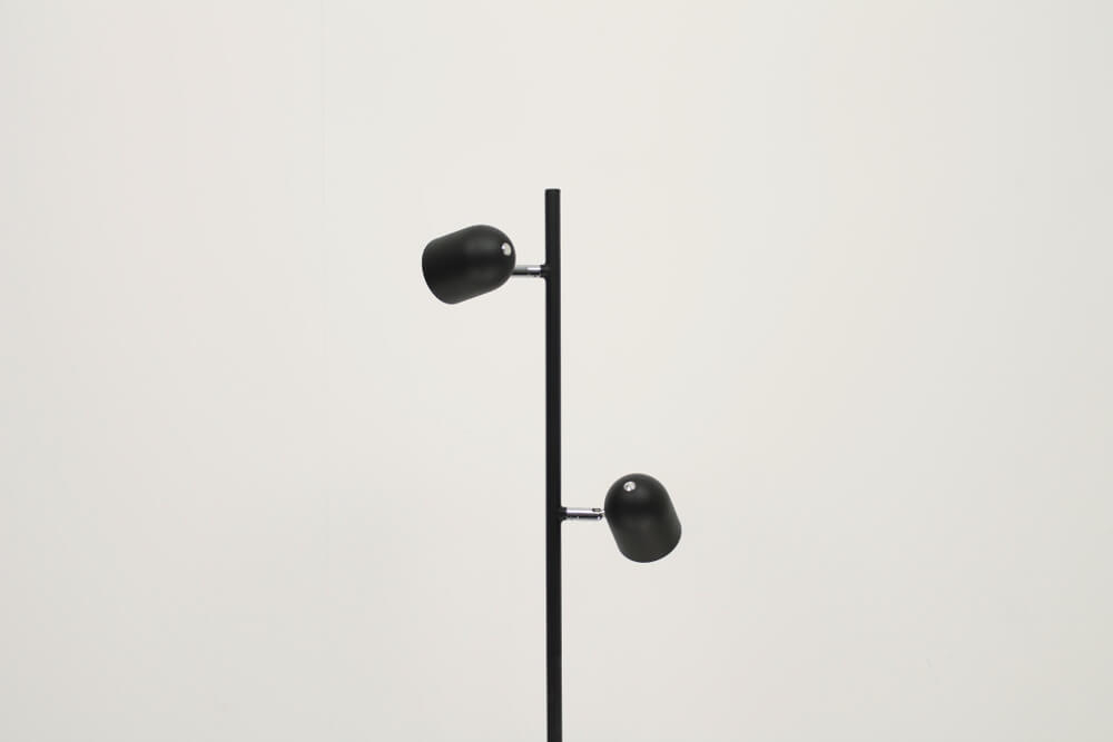 Strakke dubbele leeslamp OVALA met dimmer | Zwart