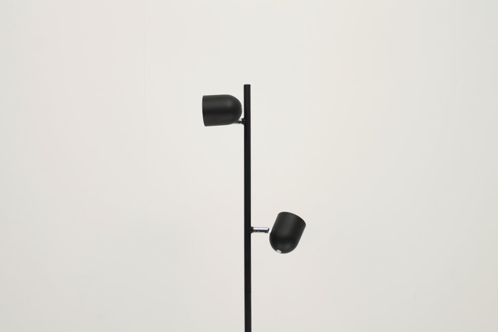Strakke dubbele leeslamp OVALA met dimmer | Zwart