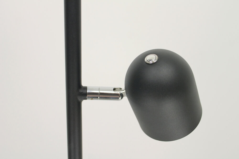 Strakke dubbele leeslamp OVALA met dimmer | Zwart