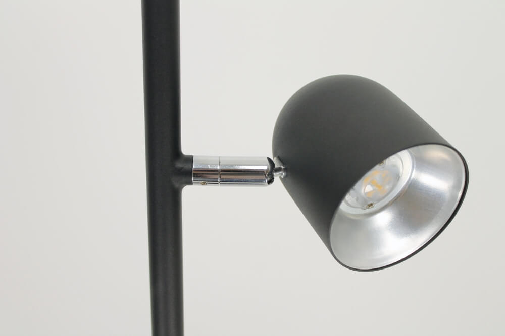 Strakke dubbele leeslamp OVALA met dimmer | Zwart