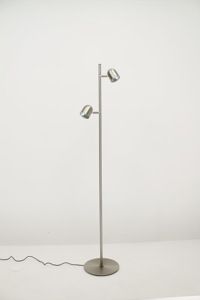 Strakke dubbele leeslamp OVALA met dimmer | Staal