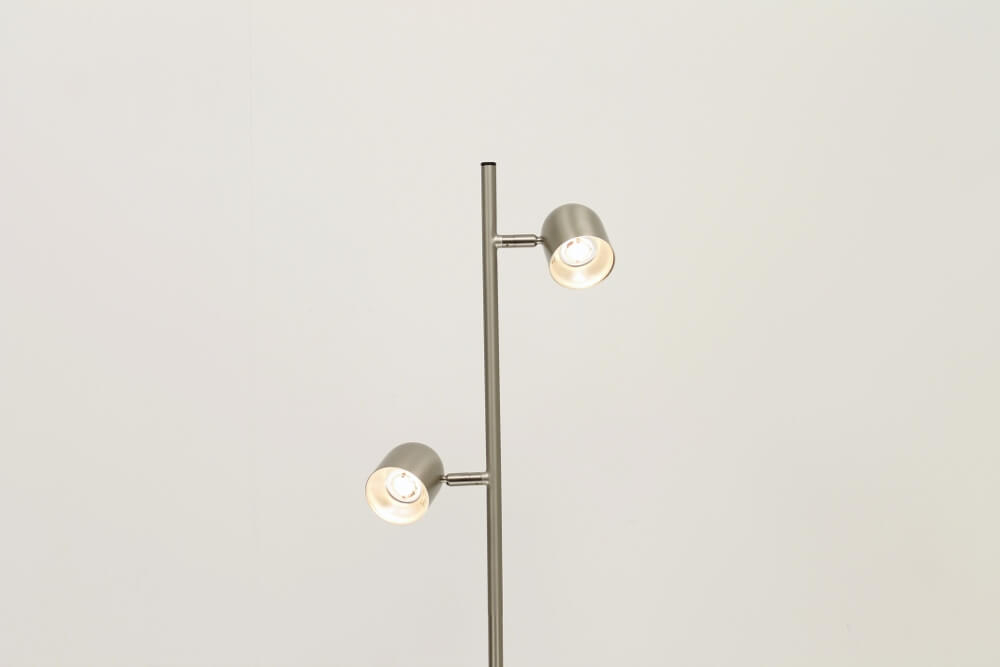 Strakke dubbele leeslamp OVALA met dimmer | Staal