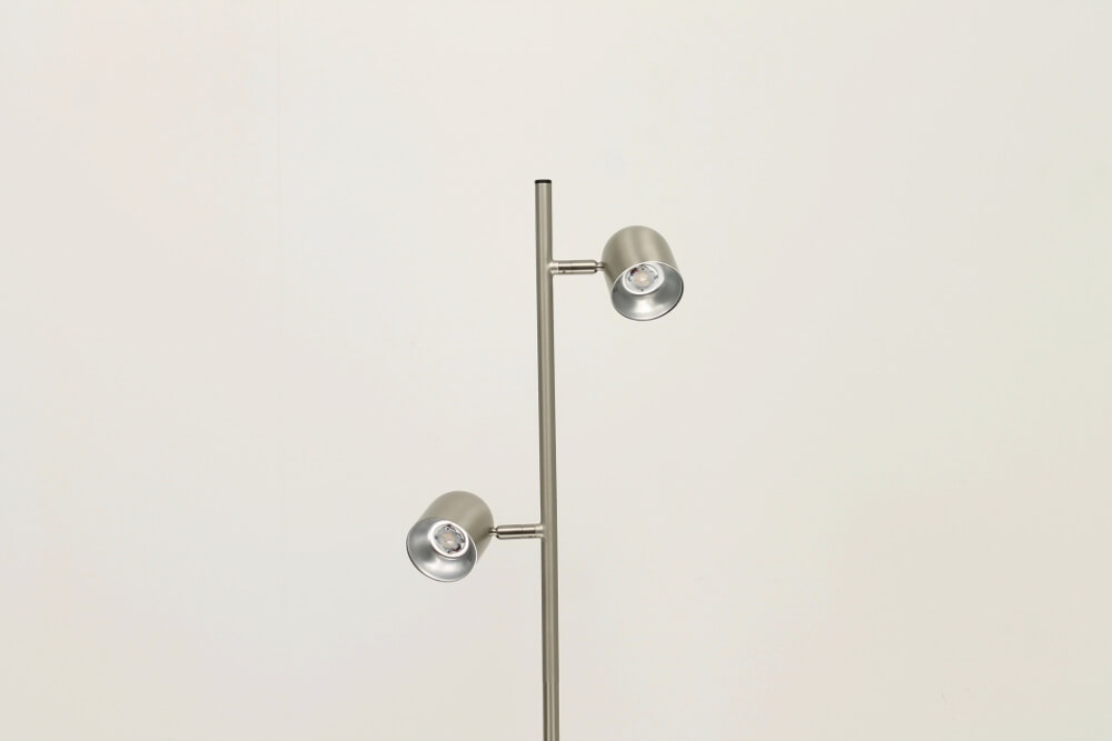 Strakke dubbele leeslamp OVALA met dimmer | Staal