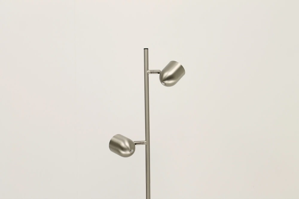 Strakke dubbele leeslamp OVALA met dimmer | Staal
