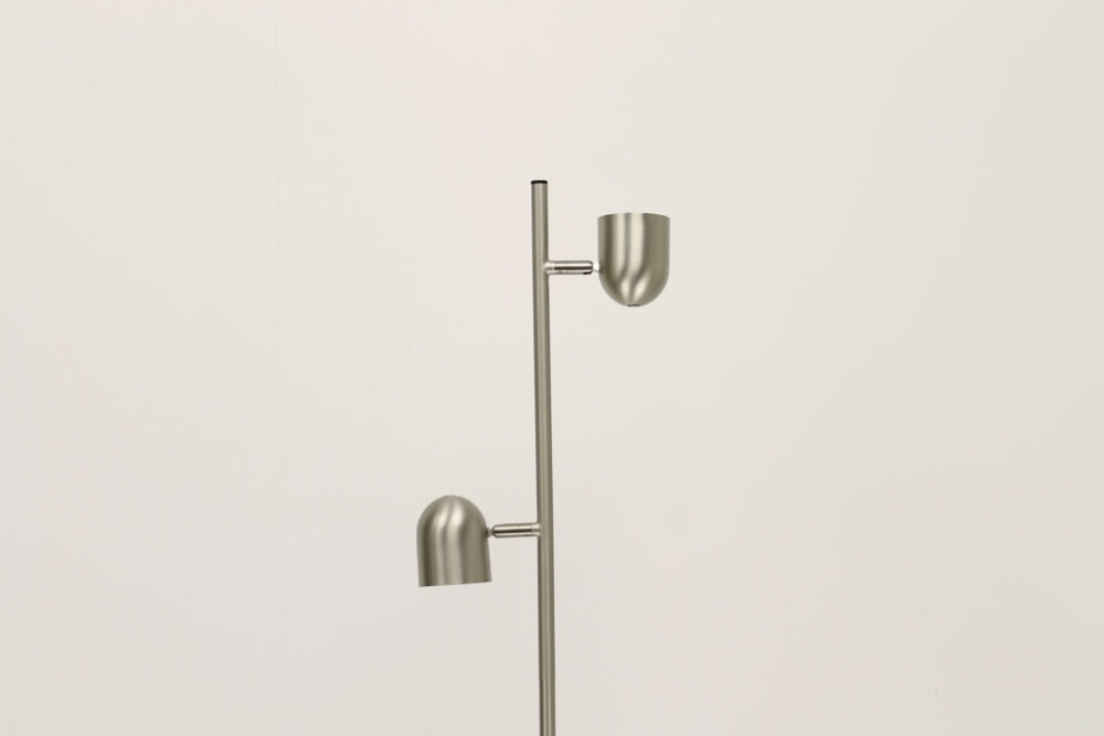Strakke dubbele leeslamp OVALA met dimmer | Staal