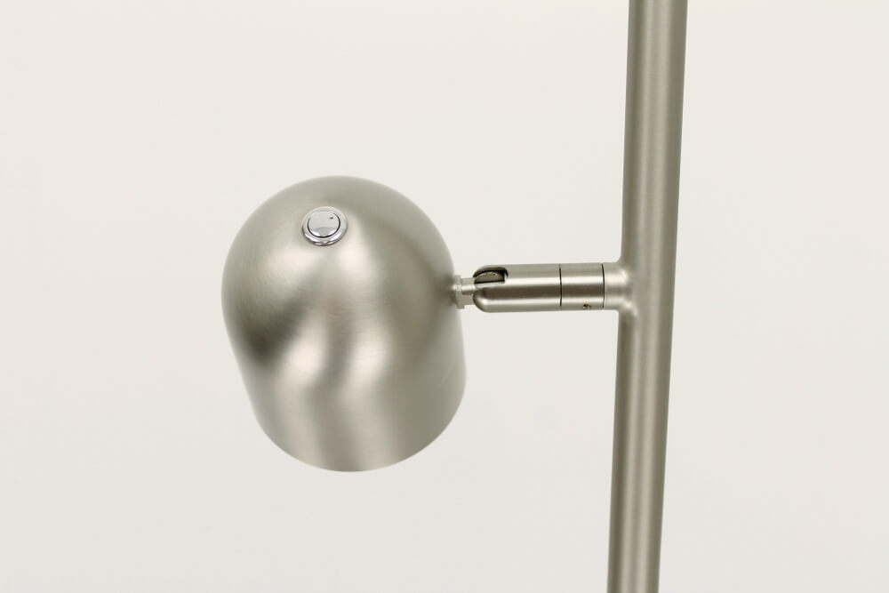 Strakke dubbele leeslamp OVALA met dimmer | Staal