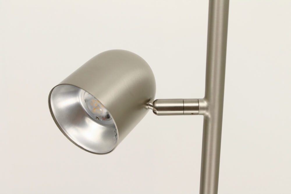 Strakke dubbele leeslamp OVALA met dimmer | Staal