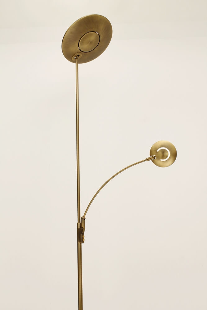 Uplighter met leesarm MERDINA LED kleur instelbaar | Brons